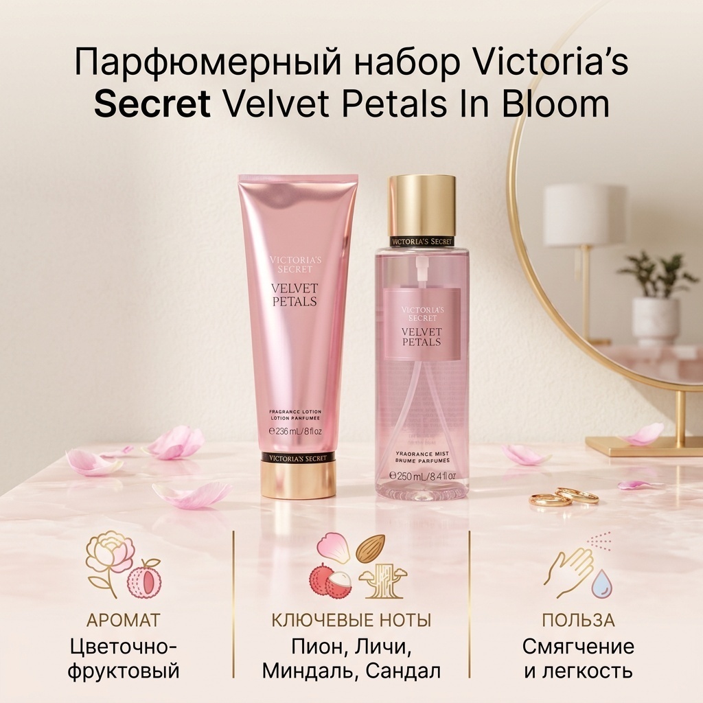 Victoria’s Secret Velvet Petals In Bloom парфюмерный набор 250 мл, для женщин