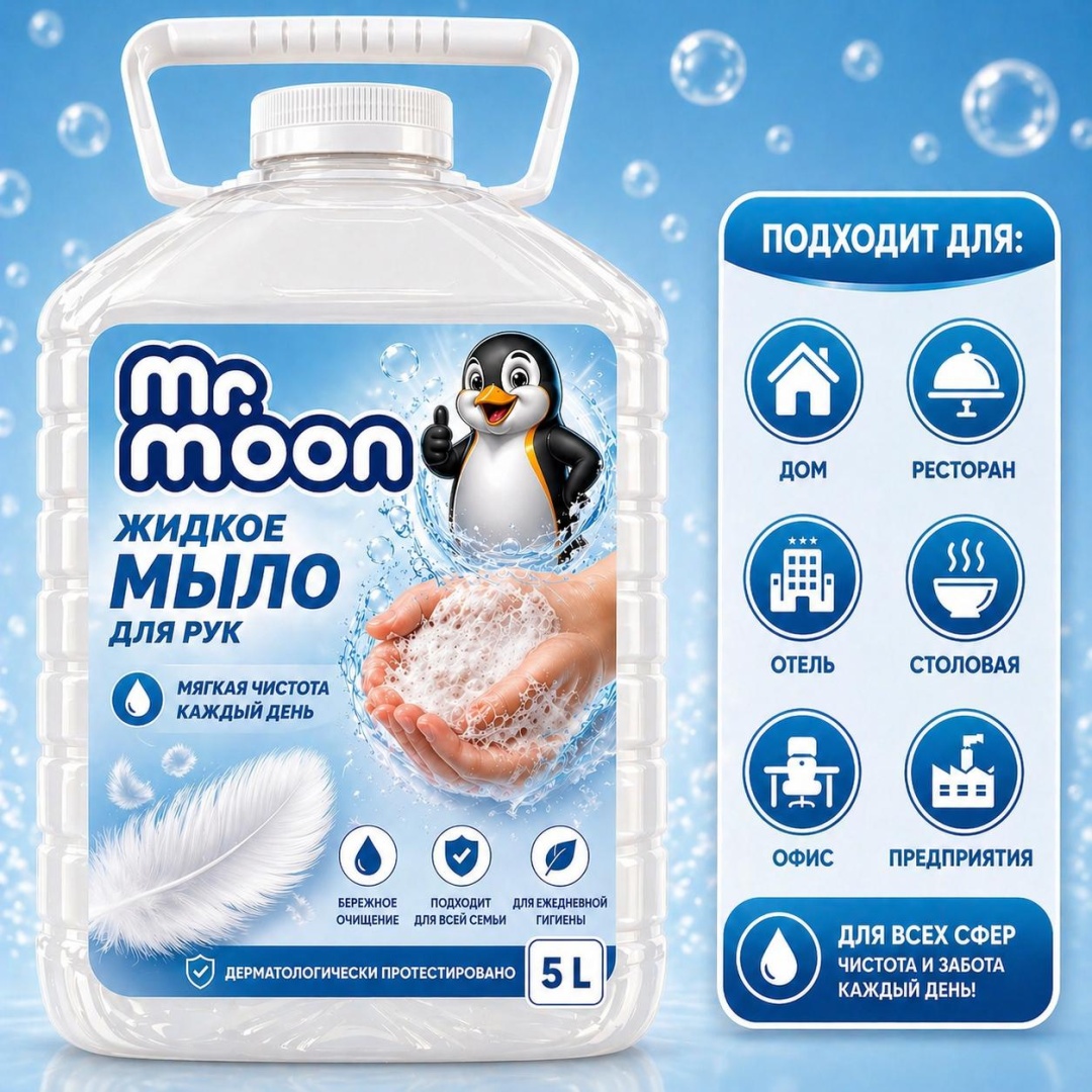 Жидкое мыло туалетное Mr. Moon жидкое мыло для рук кокос 1 шт