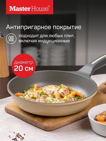 Сковорода Master House 20 см с антипригарным покрытием, алюминий
