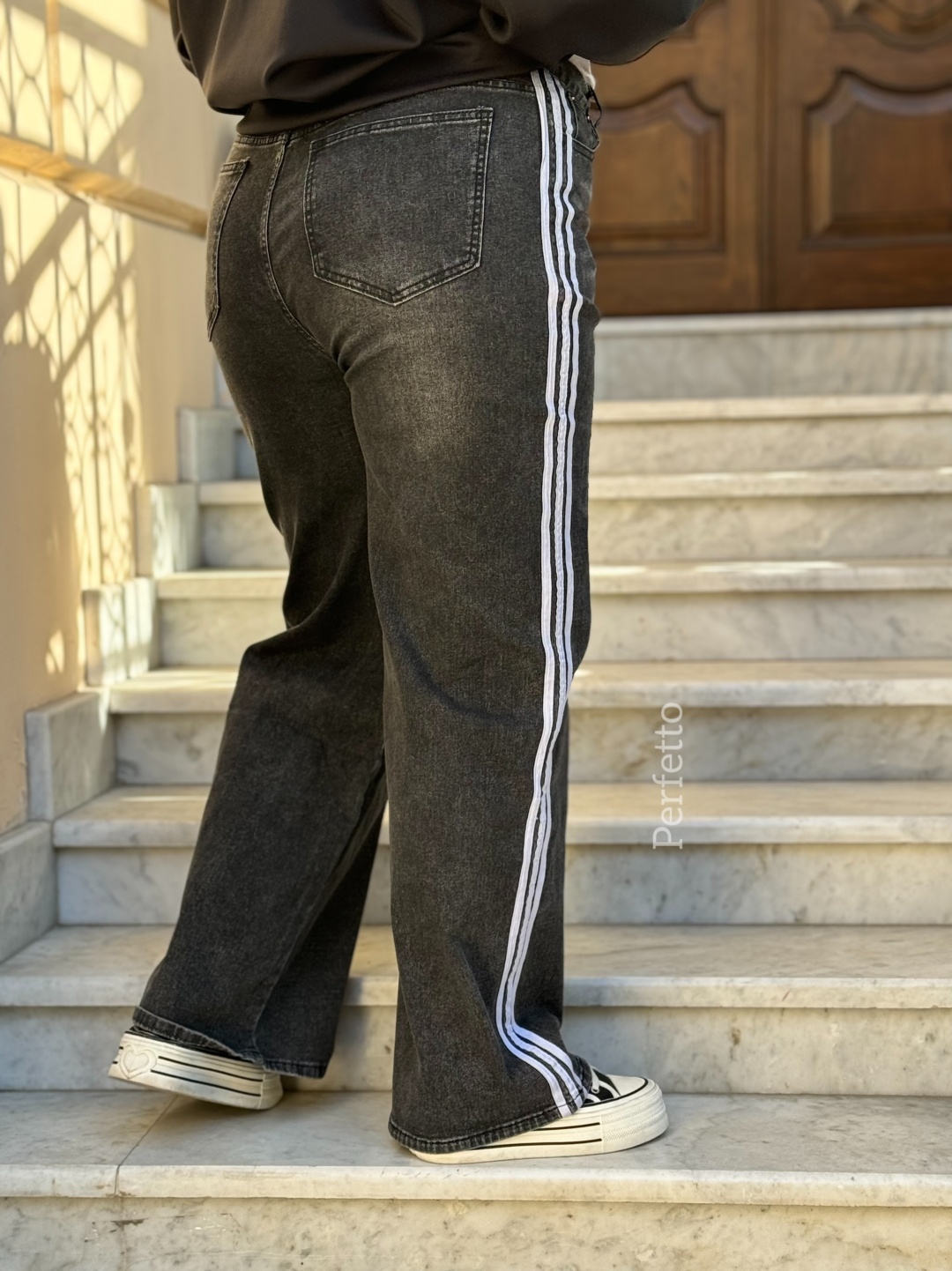 Джинсы прямые Perfetto серый