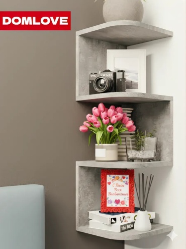 Полка ADKmebel Lumiero46, 25х25x72 см, серый, бежевый