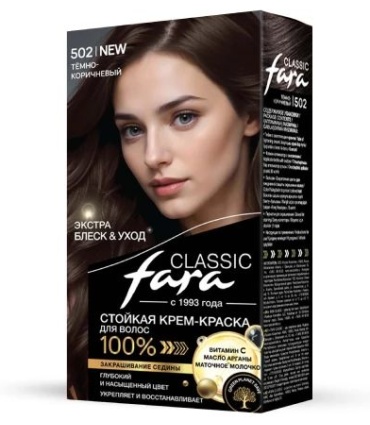 Fara Classic краска для волос 502 темно-коричневый тёмно-коричневый крем-краска 161.4 мл