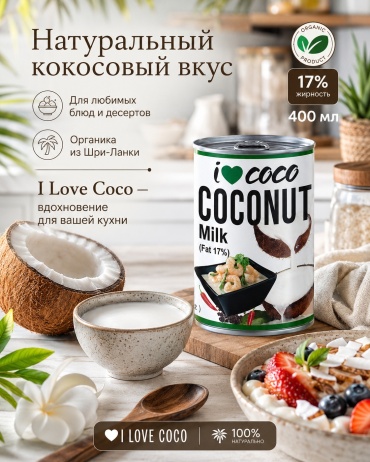 ILOVECOCO Coconut Milk кокосовое 400 мл