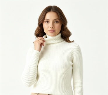 Водолазка Kimiko Shop белый, бежевый