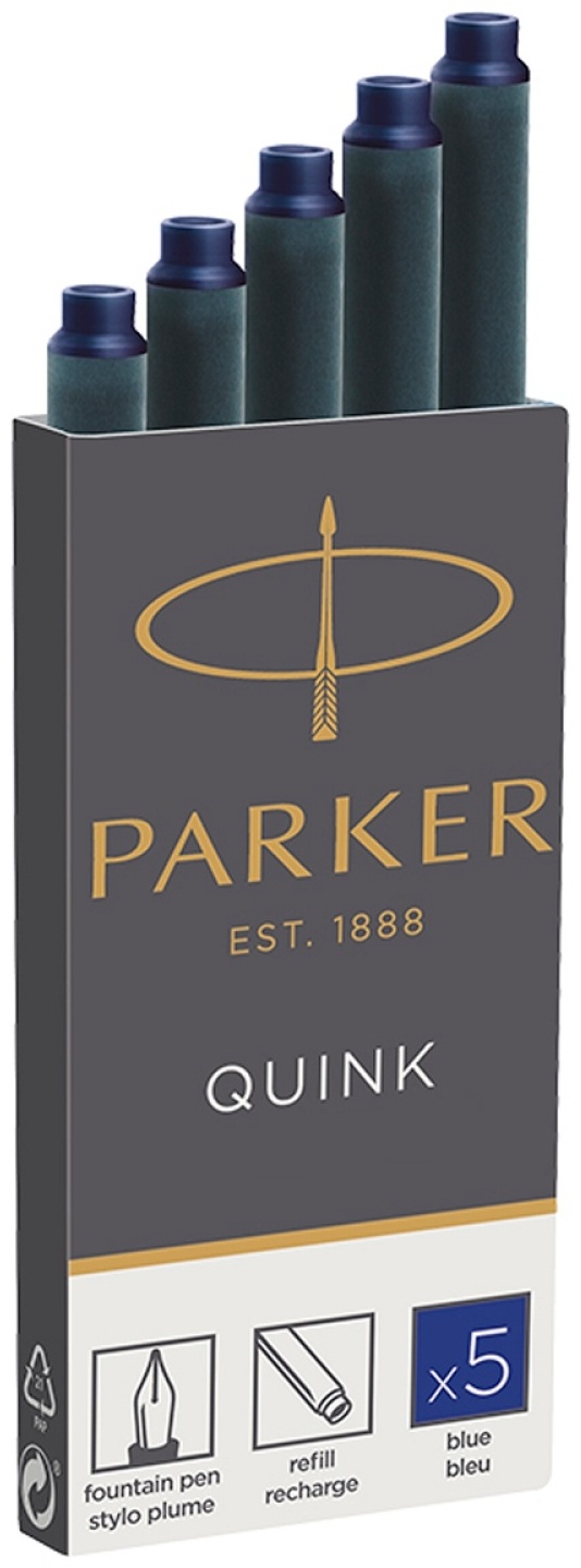 Картриджи чернильные Parker "Cartridge Quink" синие, 5шт., картонная коробка