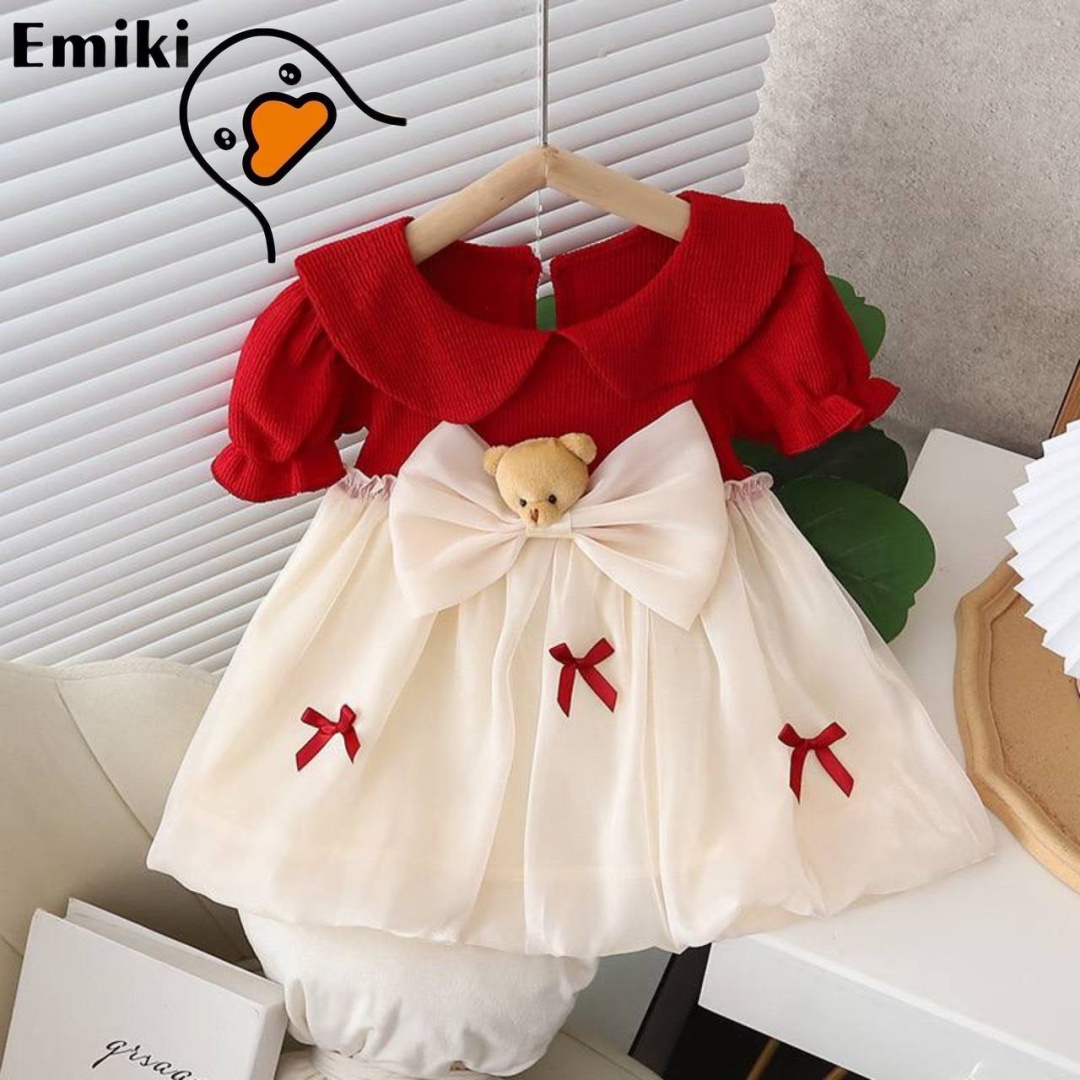 Нарядное платье Emiki красный, пудра