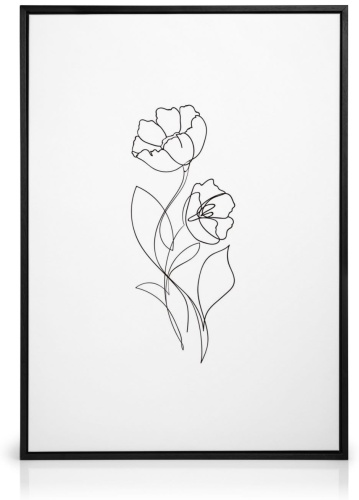 Картина декоративная на холсте “Flower Lines” в раме Araystudio.kz 40x60 см