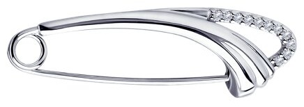 Брошь Diamant 94-140-00639-1 вес 1.65 г серебро, фианит