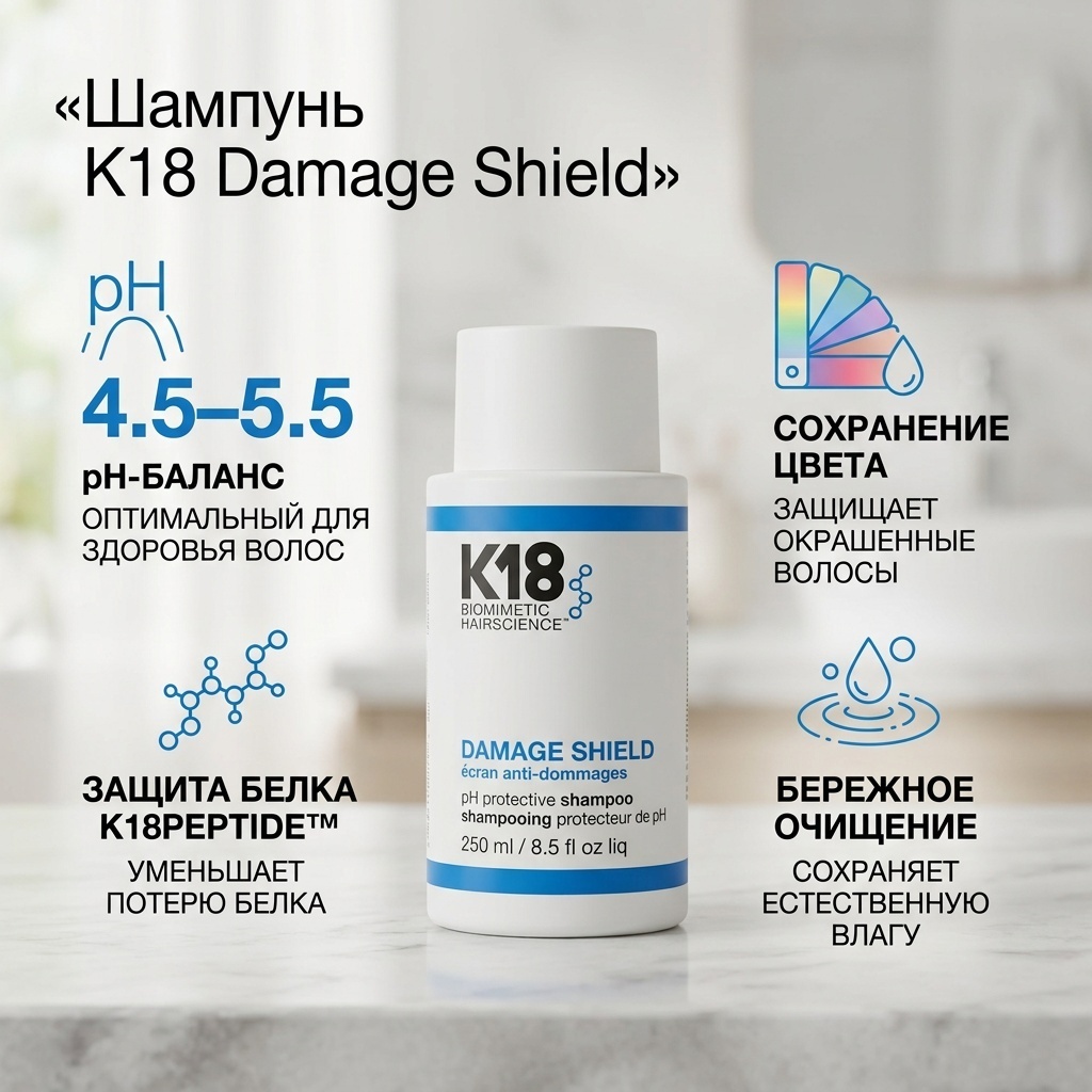 K18 DAMAGE SHIELD шампунь 250 мл