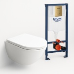 Crapper&amp;Co унитаз с инсталляцией Grohe Q-The Classic Gold 7001, санфарфор