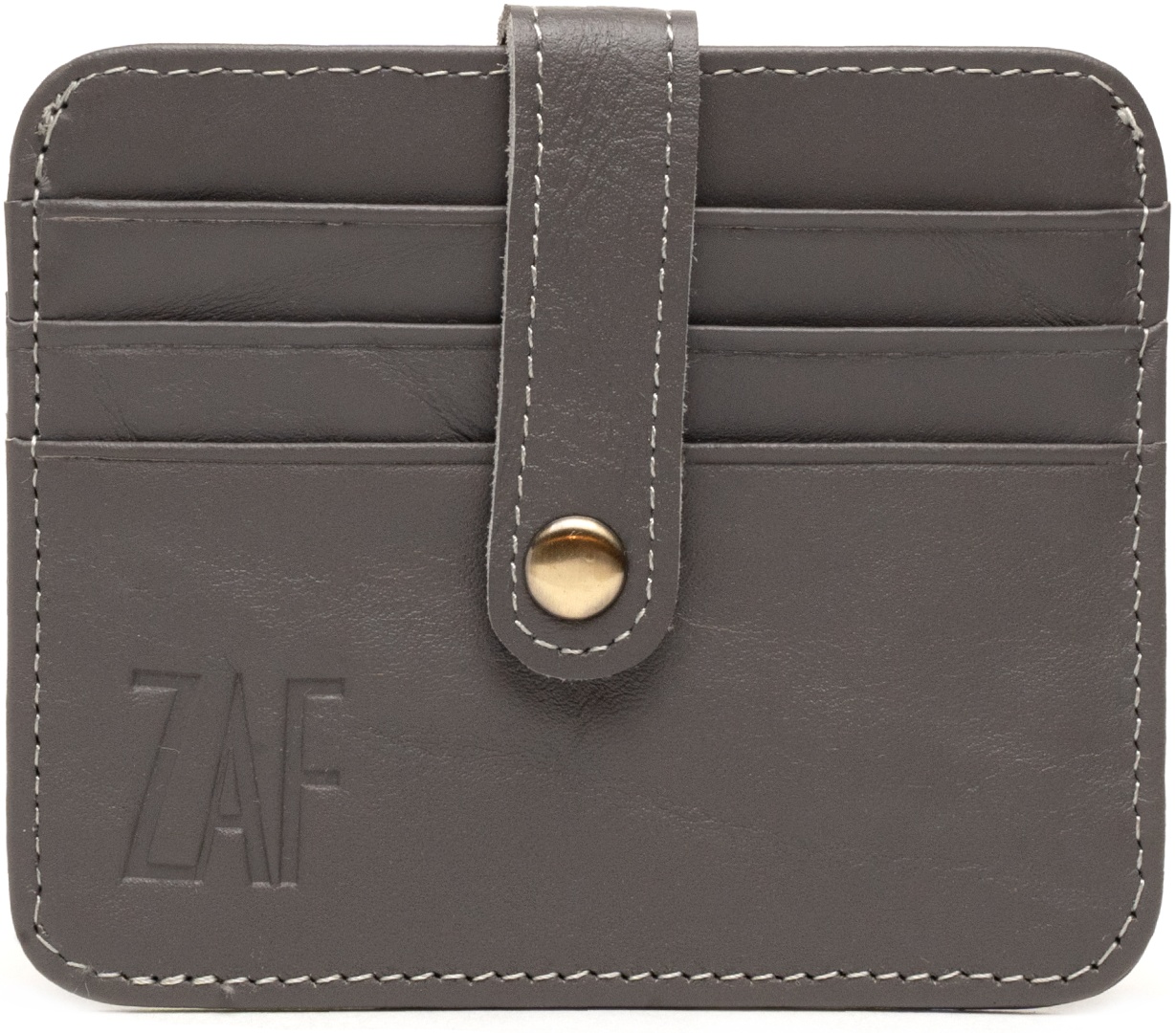 Картхолдер ZAF Leather натуральная кожа серый