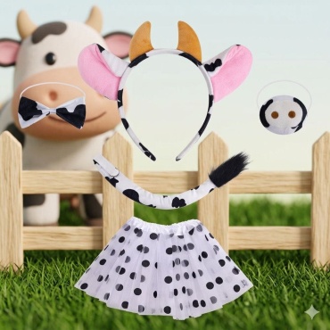 Юбка PSXO Коровка Cow черный, белый