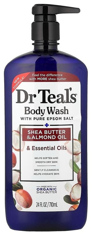 Dr.Teals гель для душа с чистой английской солью, маслом ши, миндальным маслом и эфирными маслами, 710 мл гель 710 мл