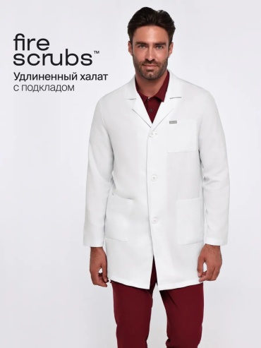 Хлопковый халат Fire Scrubs белый