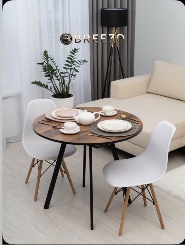 Раздвижной стол BREEZO Глория, 90х90x75 см, ЛДСП, коричневый