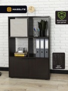 Стеллаж напольный MassLite BH-000005, 70.8x28x105.4 см, темно-коричневый