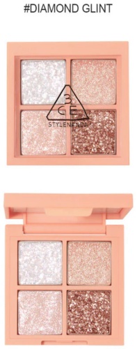 3CE глиттер прессованные Mini Multi Eye Color Palette Diamond Glint