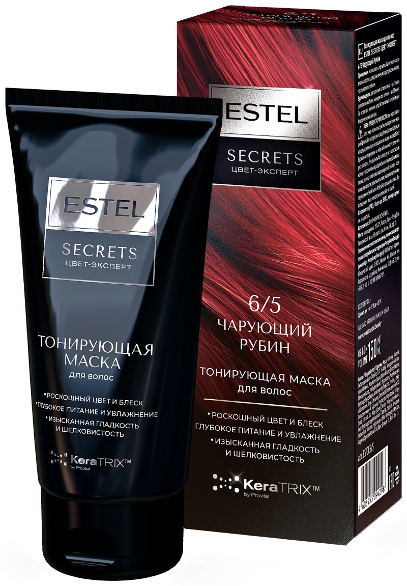 ESTEL PROFESSIONAL маска оттеночная Тонирующая маска для волос ESTEL SECRETS ЦВЕТ-ЭКСПЕРТ 6/5 Чарующий Рубин, 150 мл 150 мл