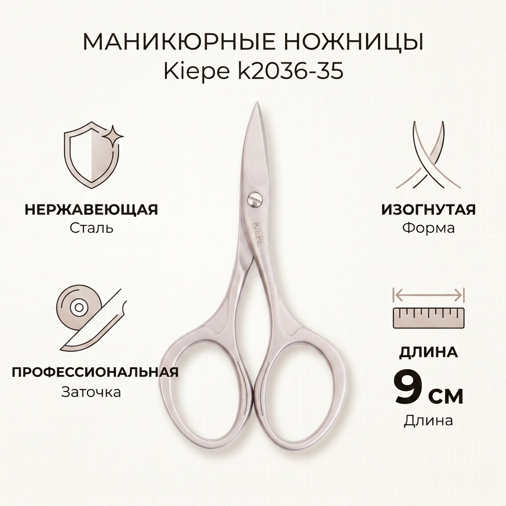 Kiepe маникюрные ножницы 9 см 1 шт