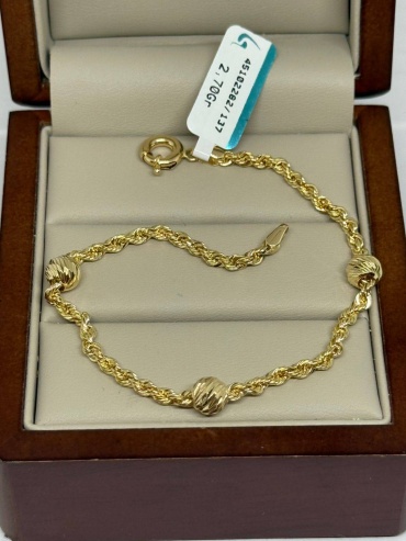 DARI GOLD 111272 длина 19 см, вес 2.7 г золото, плетение веревка
