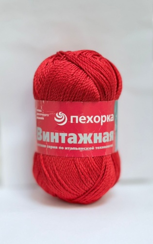Моток Пехорка Хлопок Винтажная Красный 240 м 100 г