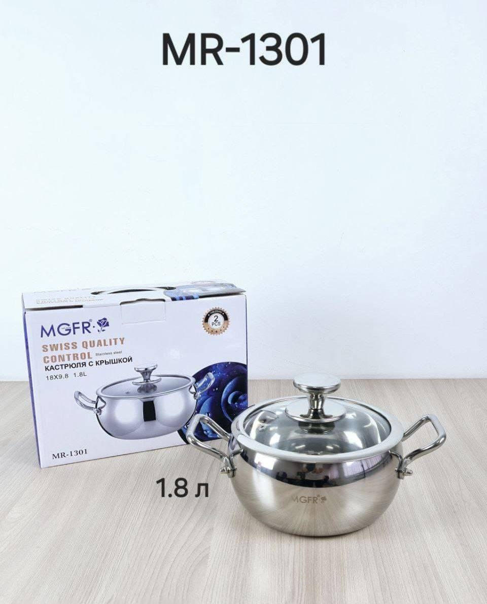 Кастрюля 1.8 л, MGFR MR-1301 нержавеющая сталь