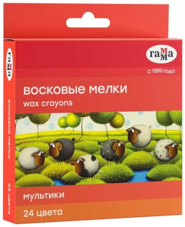 Гамма мел восковой сечение круглое 24 шт