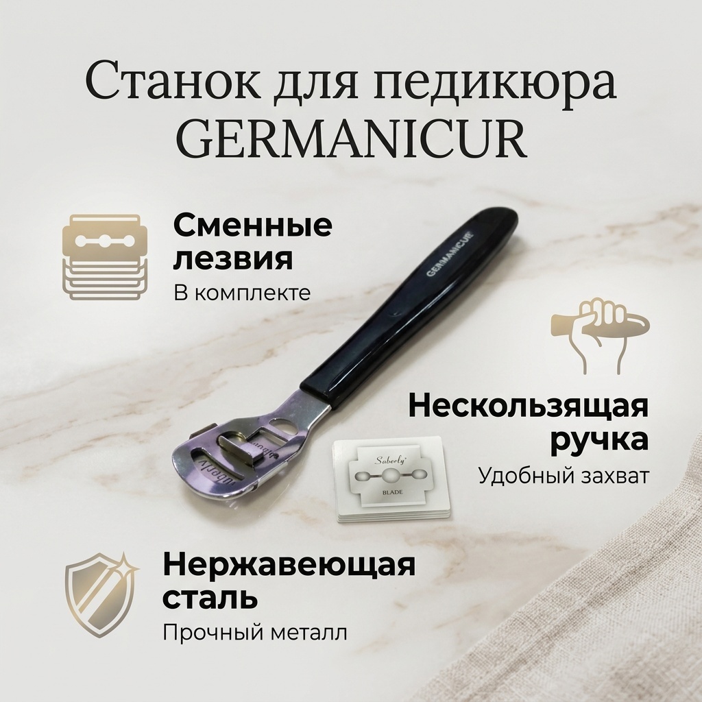Станок для педикюра с комплектом лезвий GERMANICUR