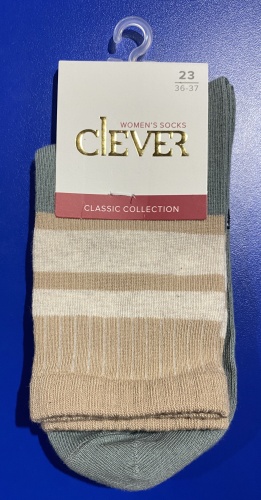 Носки Clever 1 пара светло-бежевый, темно-бежевый, изумруд 23