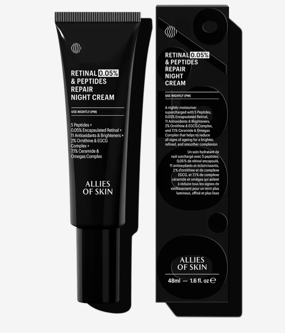 Allies of skin крем Retinal 0.05% & Peptides Repair Night Cream для лица 48 мл