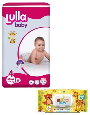 Подгузники Lulla Baby Active Baby 4, 60 шт