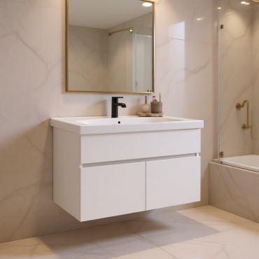 Тумба с раковиной Айсберг Stella 60 Промо без ящика DP2632T, 58x50x45.4 см, белый