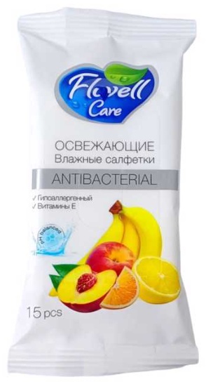 Влажные салфетки Flovell Care Fruits 15 шт белый