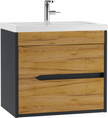 Тумба с раковиной Домино DK3203T, 57x52x38.3 см, черный, коричневый