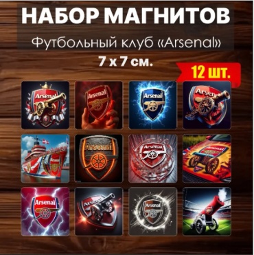 Набор магнитов Набор сувенирных магнитов «ФК Arsenal Арсенал» 77см (12 шт.) 12 шт