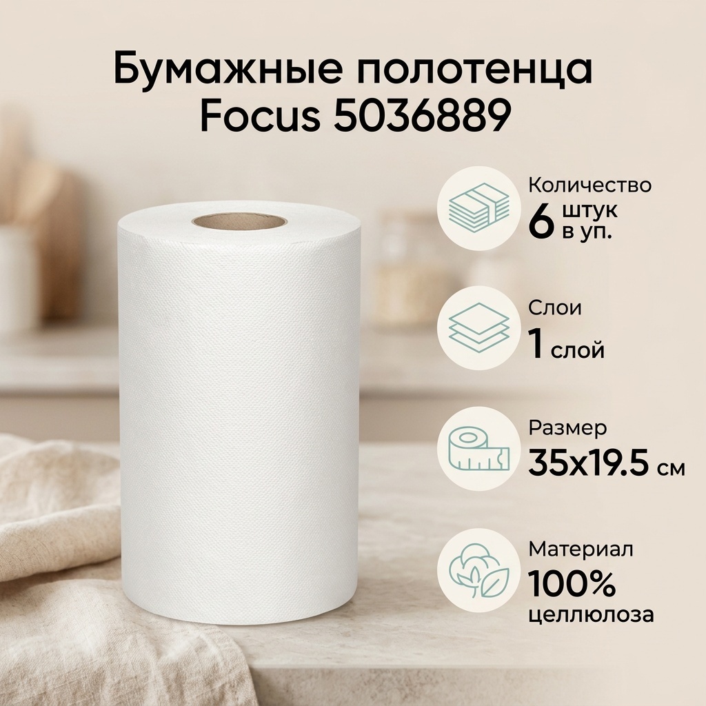 Бумажные полотенца Focus 5036889 6 шт