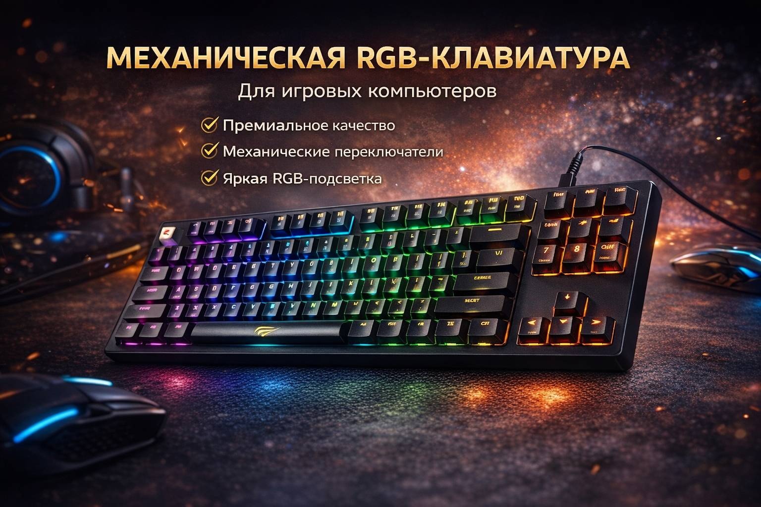 Клавиатура AIRLINE MO2125 черный