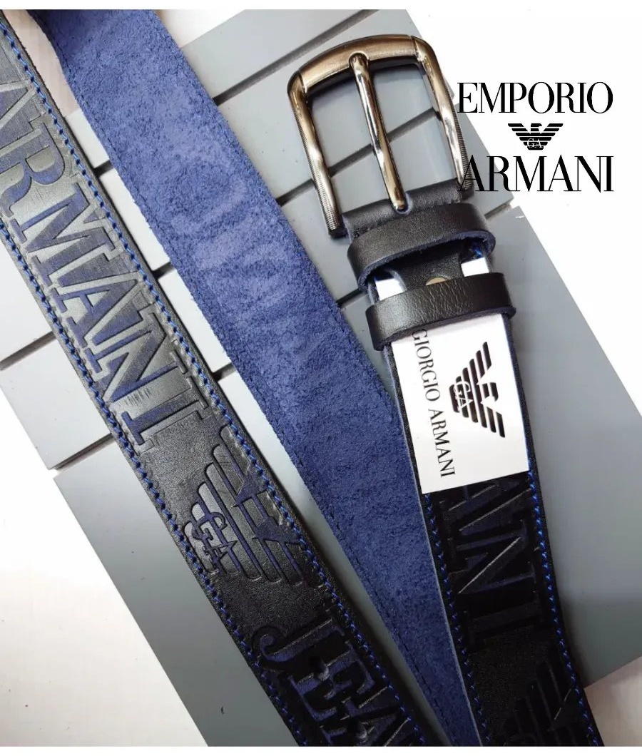 Ремень ARMANI натуральная кожа 130 см черный
