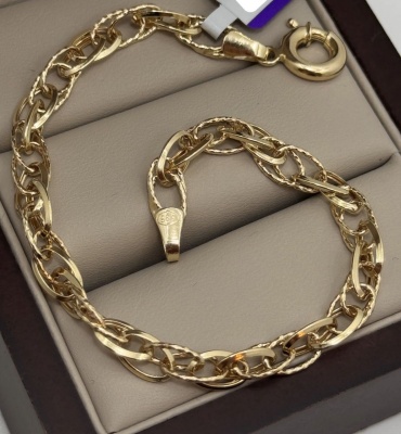 Italy Exclusive RJ Gold длина 19 см, вес 3.1 г золото, плетение якорное