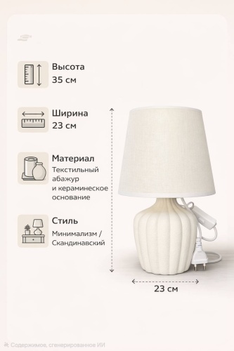 Настольная лампа Настольная лампа E27, 220 Вт, керамика