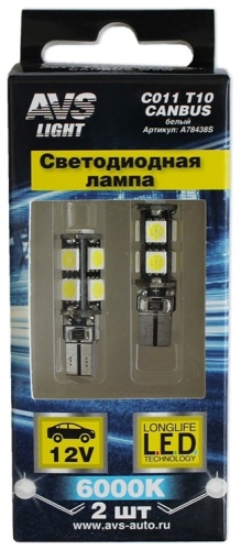 AVS A78438S светодиодная W21W, 1 шт
