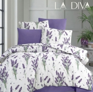 Комплект LA DIVA Lavender 1.5-спальный хлопок, сатин, 1 наволочка: 50x70 см