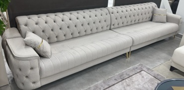 Диван TURAN HOME Chester 458051056, 400х95 см, обивка велюр, бежевый