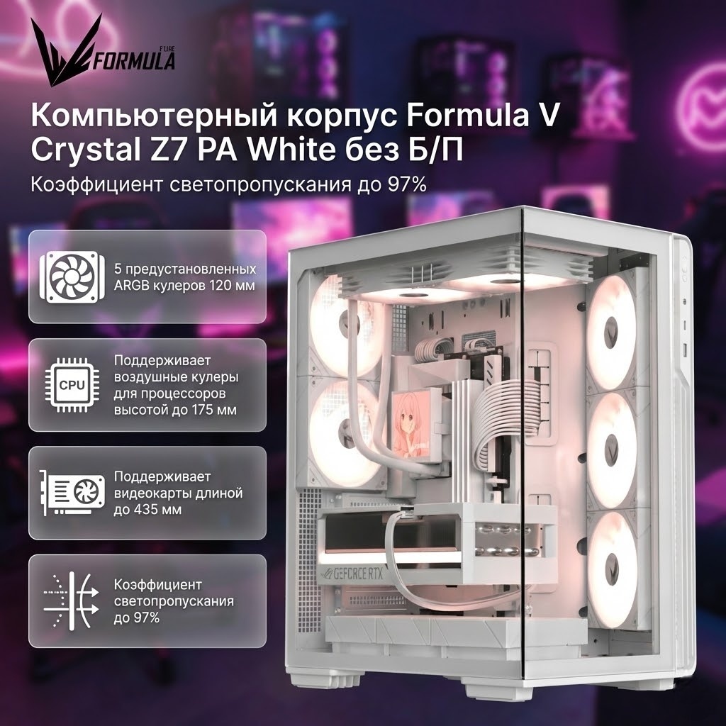 Корпус Formula V Crystal Z7 PA White белый