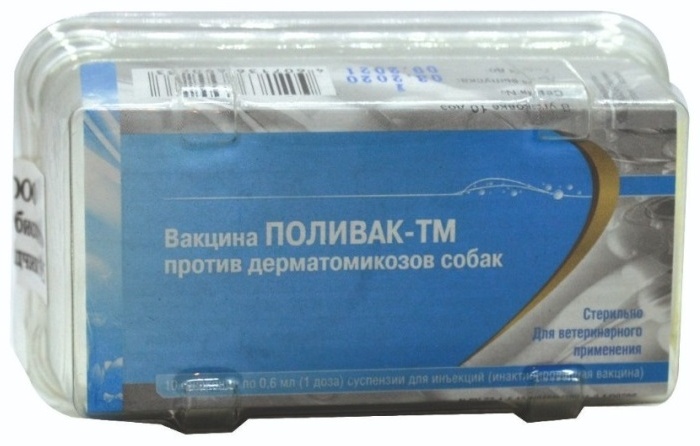 Вакцина Ветбиохим Поливак-ТМ против дерматомикозов собак инъекции 1 доза