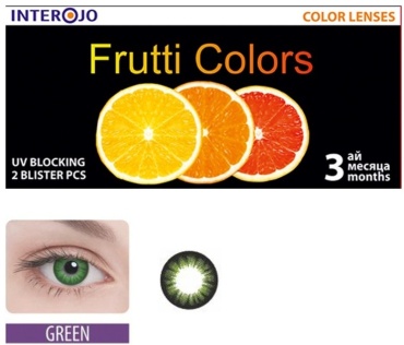 Контактные линзы Interojo Frutti Colors Glamorus Green 0 кривизна 8.6 на три месяца 2 шт