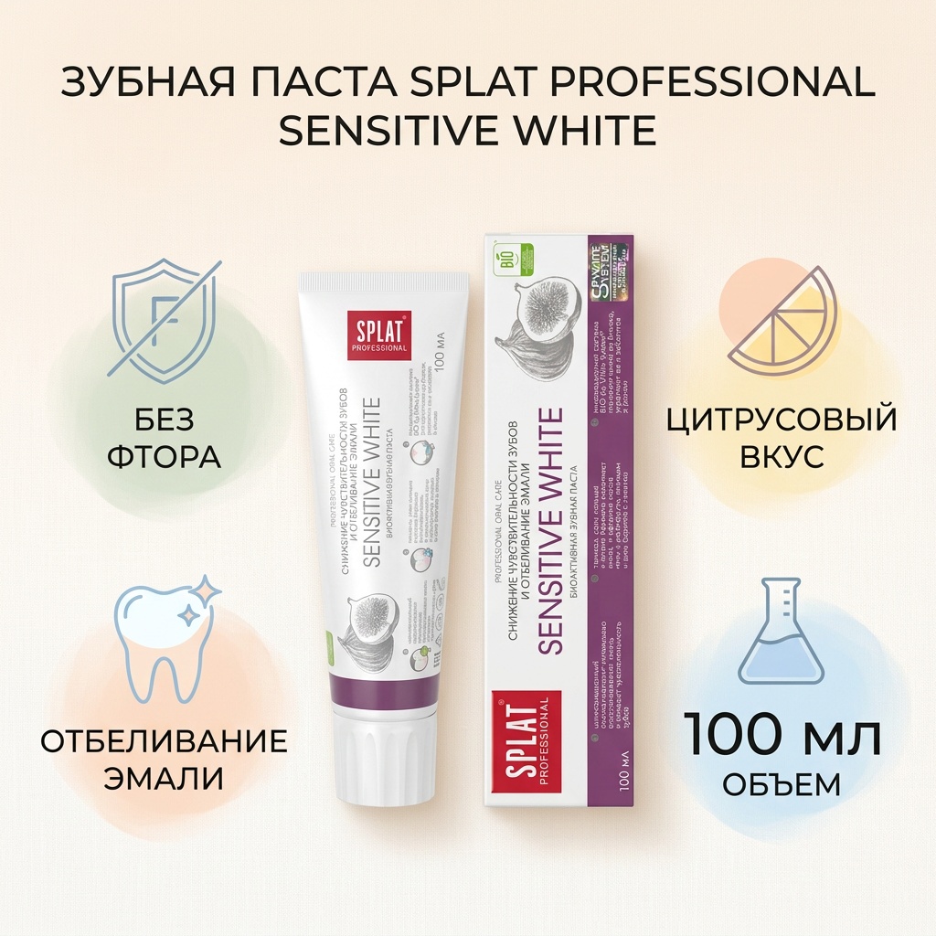 SPLAT зубная паста Sensitive White 100 мл