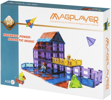 Конструктор Magplayer Магнитные плитки MPL-112, деталей 112 шт