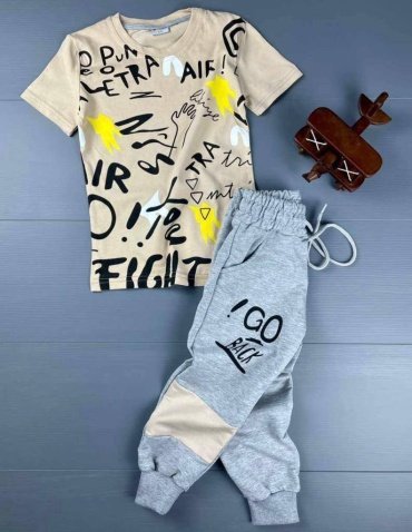 Спортивный костюм Ahtan brand серый, бежевый