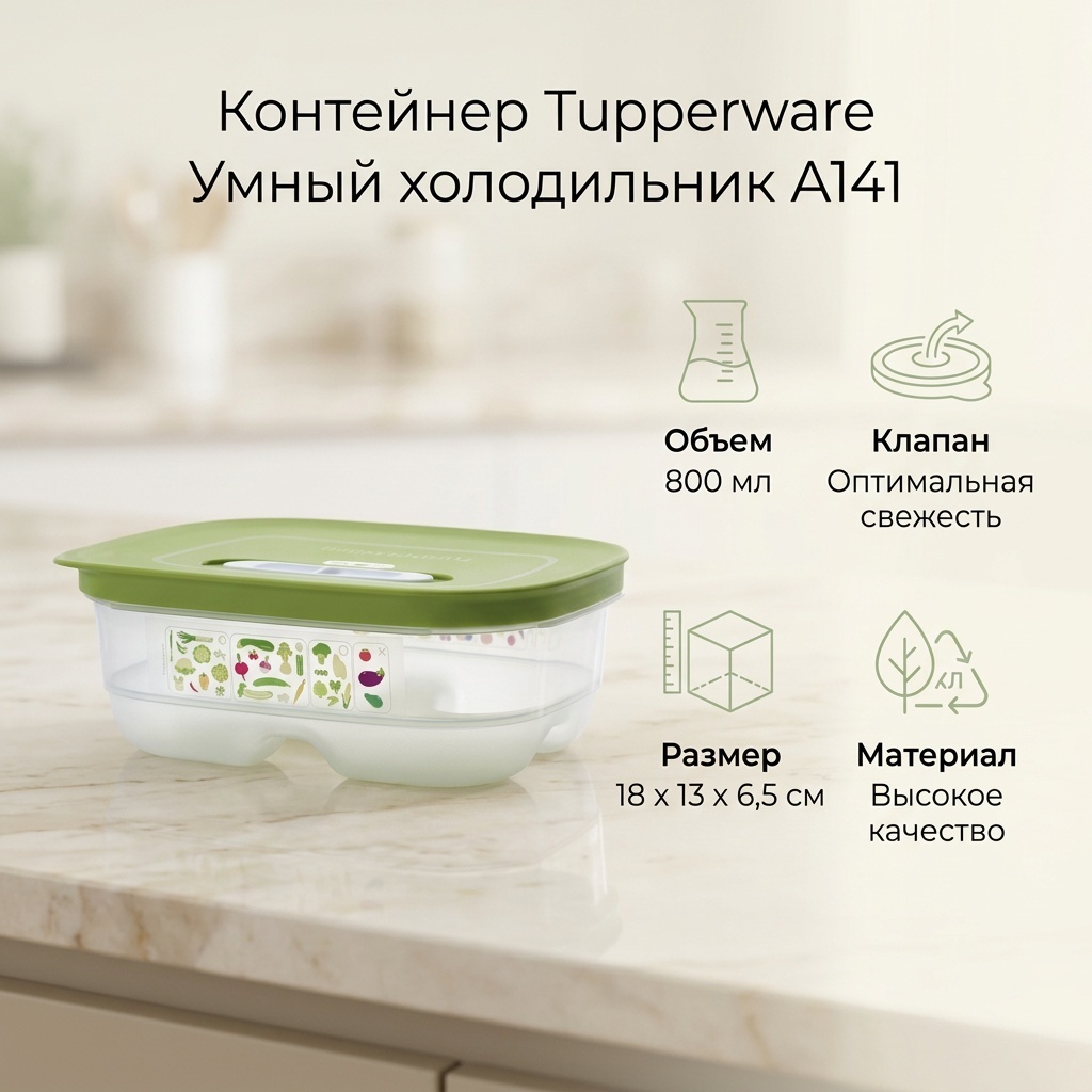 Tupperware контейнер Умный холодильник А141 1 шт, пластик